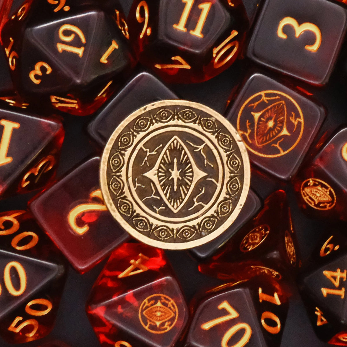 Tome of the Evil Eye - 10 Dice Polyset / Coin / Dice Tray