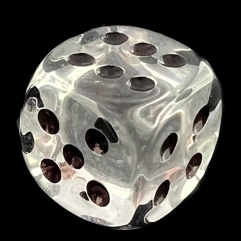 CLEARANCE Tomesch Translucent Diamond & Black 16mm Spot D6 Dice