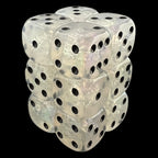 UK Made Dice Cosmic Frost Bubble with 12 x D6 Dice Set