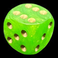 UK Made Dice Lustrous Lime with Gold D6 Spot Dice