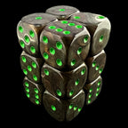 UK Made Dice Lustrous Pearl Camouflage with Green 12 x D6 Dice Set