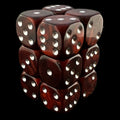 UK Made Dice Lustrous Pearl Shadow Copper with Silver 12 x D6 Dice Set