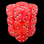 UK Made Dice Lustrous Pink with Silver 12 x D6 Dice Set
