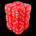 UK Made Dice Lustrous Pink with White 12 x D6 Dice Set