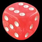 UK Made Dice Lustrous Pink with White 12 x D6 Dice Set