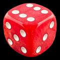 UK Made Dice Lustrous Red with White D6 Spot Dice