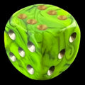 UK Made Dice Marble Green & Black with Gold & Silver 12 x D6 Dice