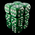 Würfelzeit Silkki Satin Green & Silver 12 X D6 Dice Set