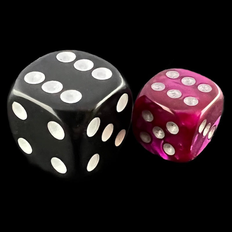 Würfelzeit Silkki Satin Purple & Silver 12mm D6 Spot Dice