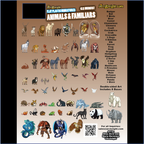 ArcKnight Flat Plastic Miniatures - Animals & Familiars - 62 Minis