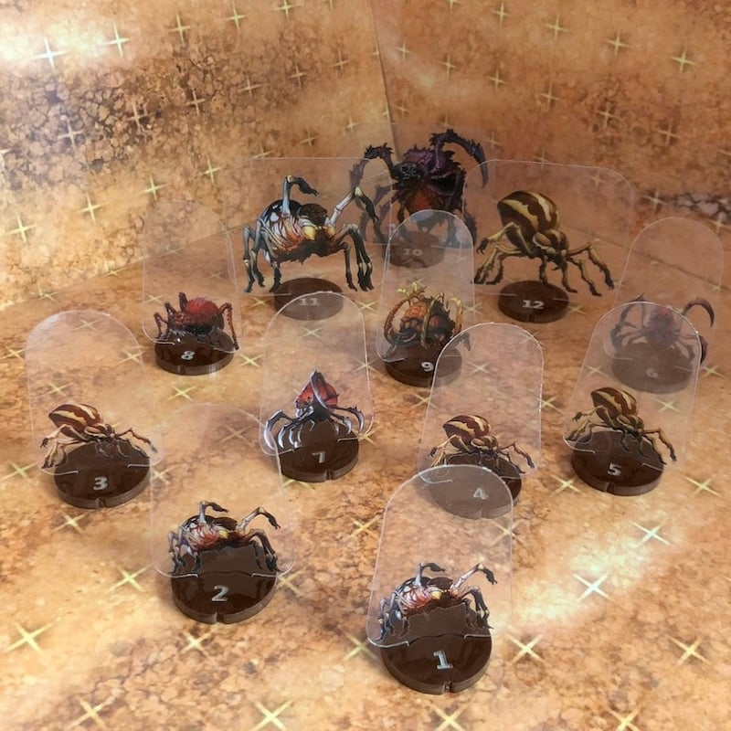 ArcKnight Additional Round Bases Numbered 1-12 - Opaque Brown
