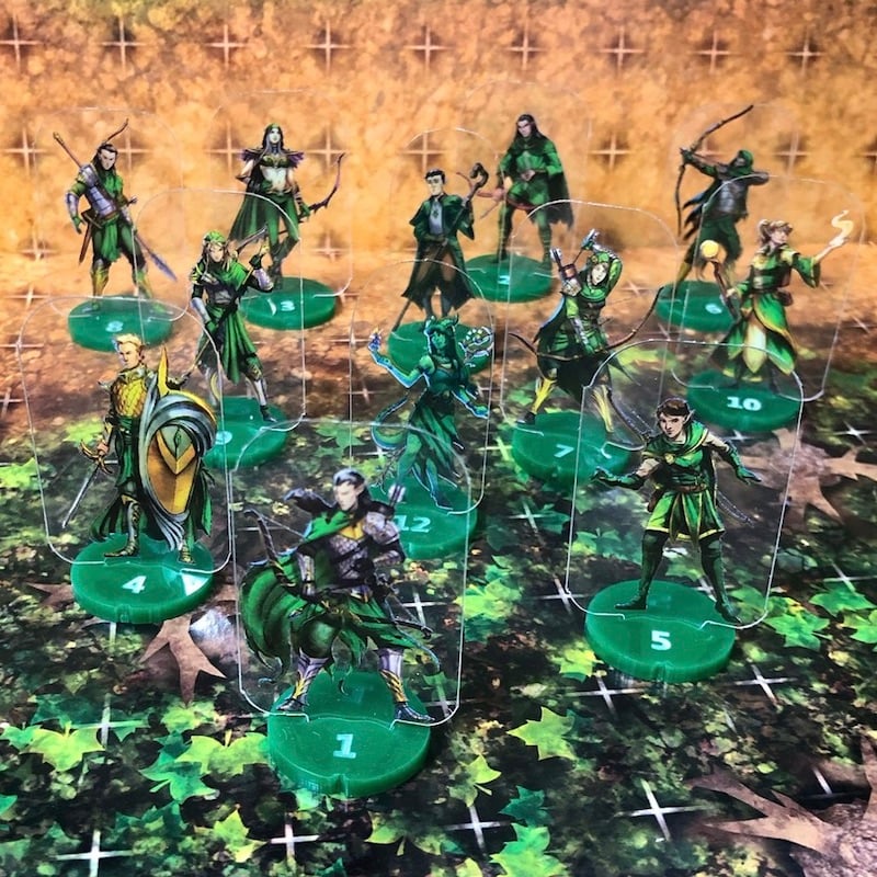 ArcKnight Additional Round Bases Numbered 1-12 - Opaque Forest Green