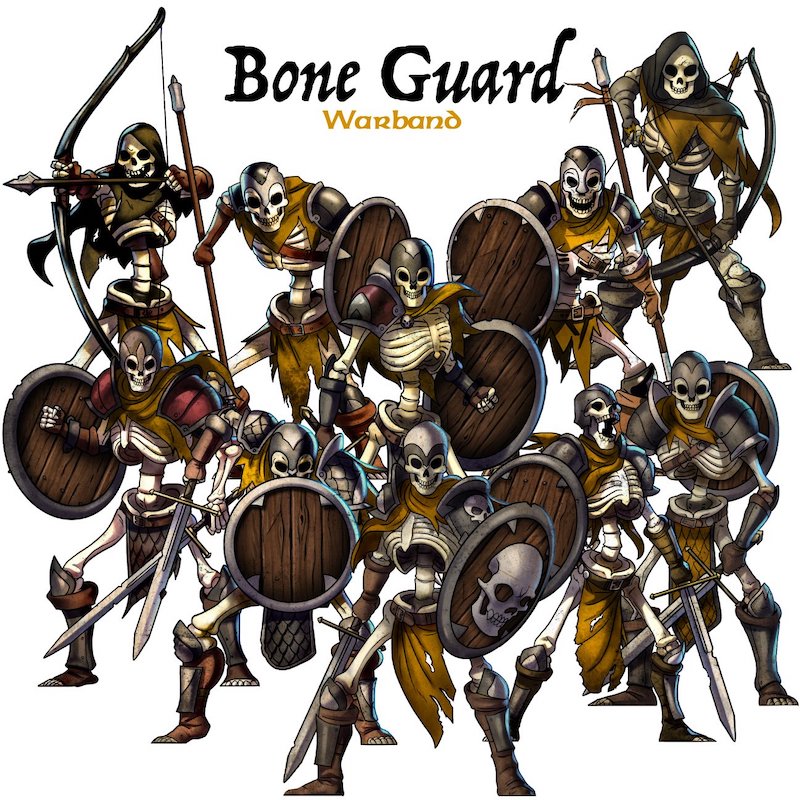 ArcKnight Flat Plastic Miniatures - Bone Guard Warband - 10 Minis