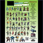 ArcKnight Flat Plastic Miniatures - Cyberpunks - 56 Minis