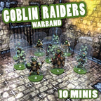 ArcKnight Flat Plastic Miniatures - Goblin Raiders Warband - 10 Minis