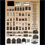 ArcKnight Flat Plastic Miniatures - Objects & Scenery - 62 Minis