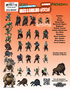 ArcKnight Flat Plastic Miniatures - Orcs & Goblins Horde - 31 Minis
