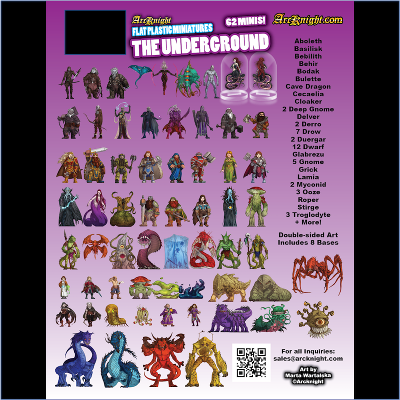 ArcKnight Flat Plastic Miniatures - The Underground - 62 Minis