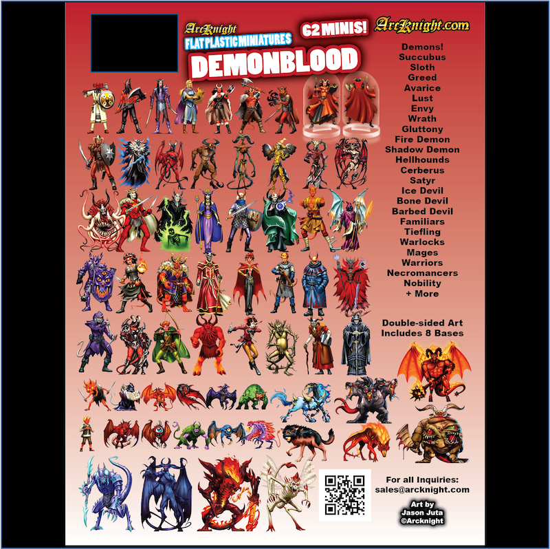 ArcKnight Flat Plastic Miniatures - Demonblood - 62 Minis