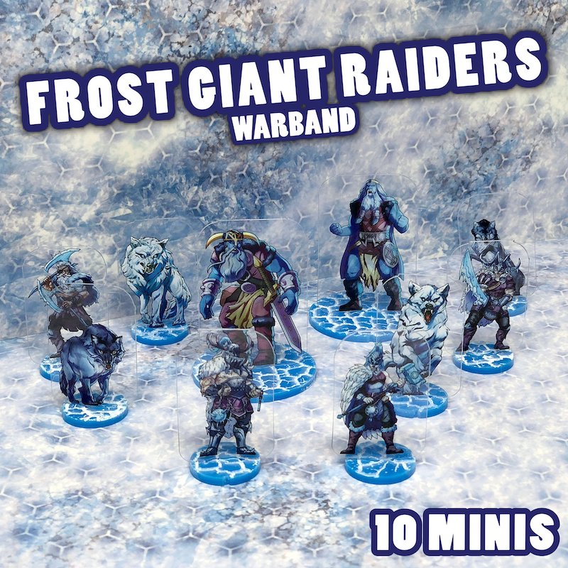 ArcKnight Flat Plastic Miniatures - Frost Giant Raiders Warband - 10 Minis