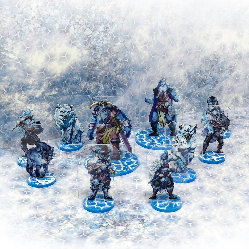 ArcKnight Flat Plastic Miniatures - Frost Giant Raiders Warband - 10 Minis