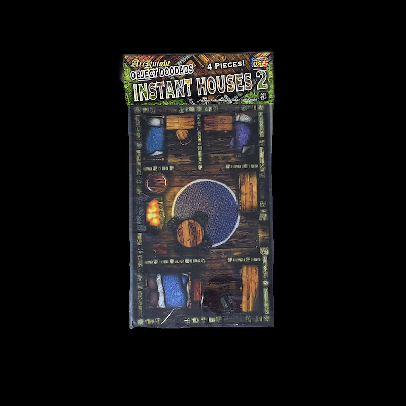 ArcKnight Flat Plastic Miniatures - Roleplaying Objects - Instant Houses Two - 4 Pieces