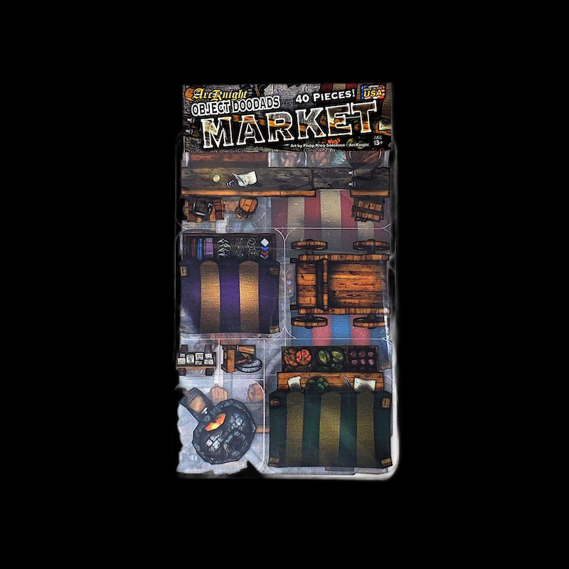 ArcKnight Flat Plastic Miniatures - Roleplaying Objects - Market - 40 Pieces