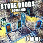 ArcKnight Flat Plastic Miniatures - Stone Doors - Doorband - 10 Minis
