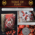 Tome of Fury - 10 Dice Polyset / Coin / Dice Tray