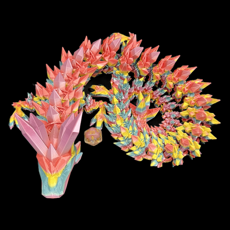 Articulated Iridescent Rainbow 'Pet' Dragon - GARGANTUAN