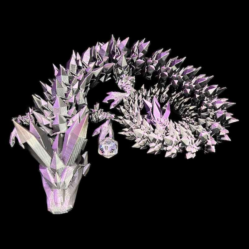 Articulated Iridescent Purple & Black 'Pet' Dragon - GARGANTUAN