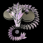 Articulated Iridescent Purple & Black 'Pet' Dragon - GARGANTUAN