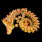 Articulated Iridescent Gold & Amber 'Pet' Dragon - GARGANTUAN
