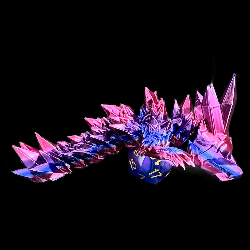 Articulated Iridescent Pink & Purple 'Pet' Dragon - Small
