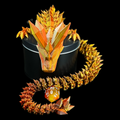 Articulated Iridescent Gold & Amber 'Pet' Dragon - Huge