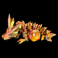 Articulated Iridescent Gold & Amber 'Pet' Dragon - Small