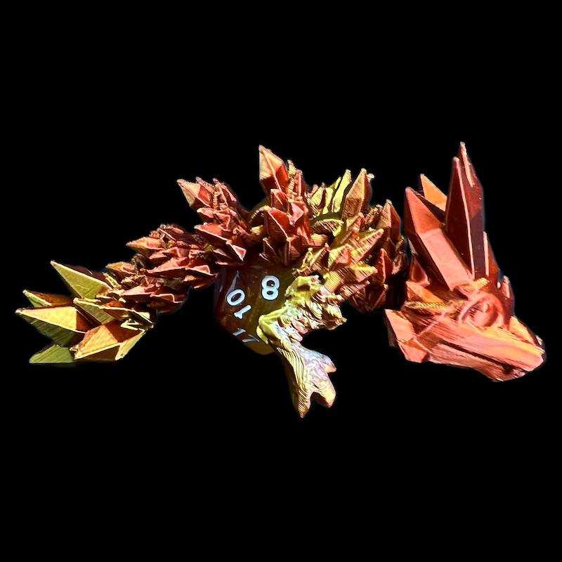 Articulated Iridescent Gold & Amber 'Pet' Dragon - Small