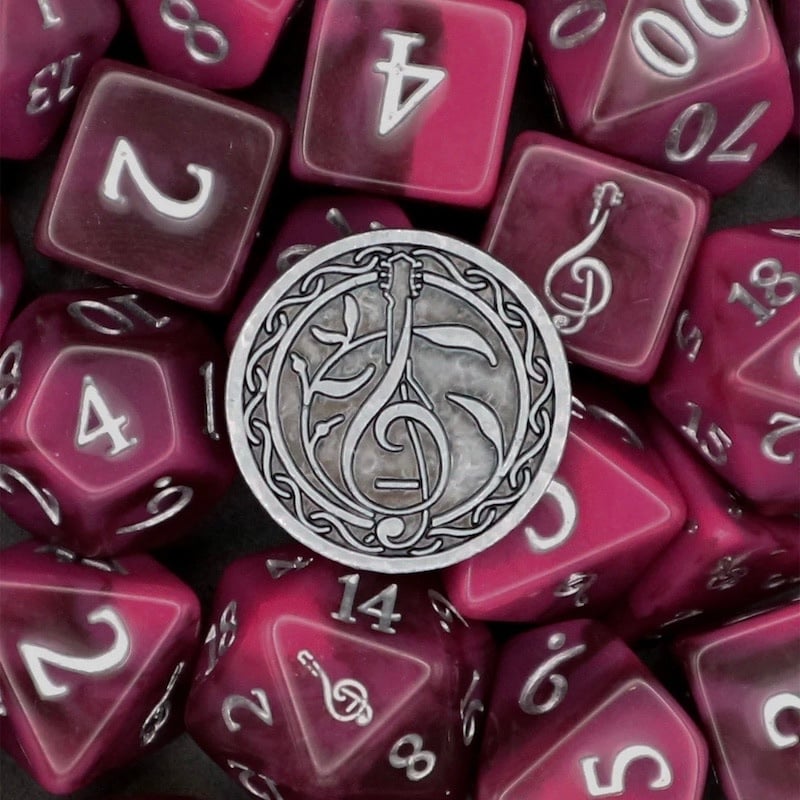Tome of Cadence (Bard) - 10 Dice Polyset / Coin / Dice Tray
