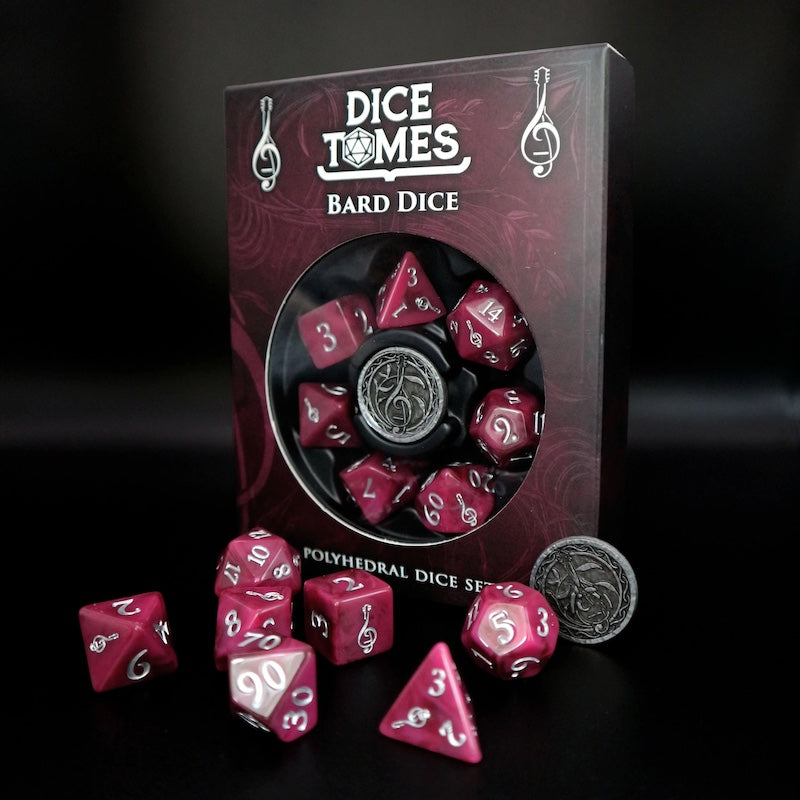 Dice Tomes Bard 7 Dice Polyset + Coin
