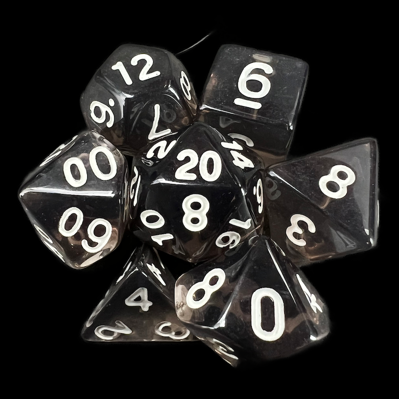 TDSO Bright Gem Quartz Grey 7 Dice Polyset