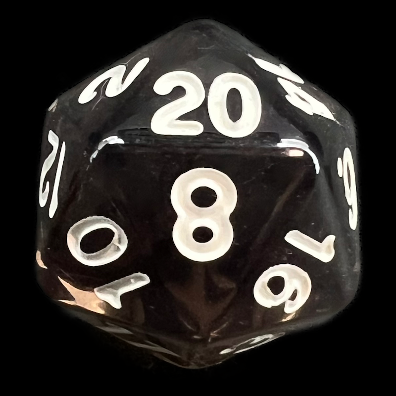 TDSO Bright Gem Quartz Grey D20 Dice