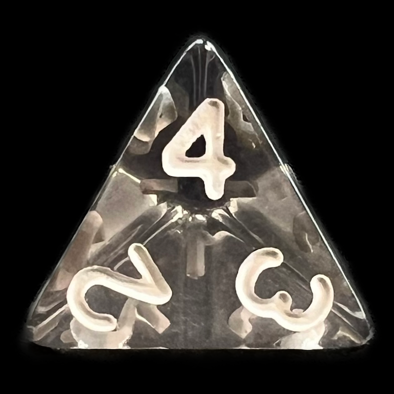 TDSO Bright Gem Quartz Grey D4 Dice