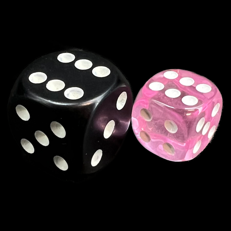 TDSO Bright Gem Rose 12mm D6 Spot Dice