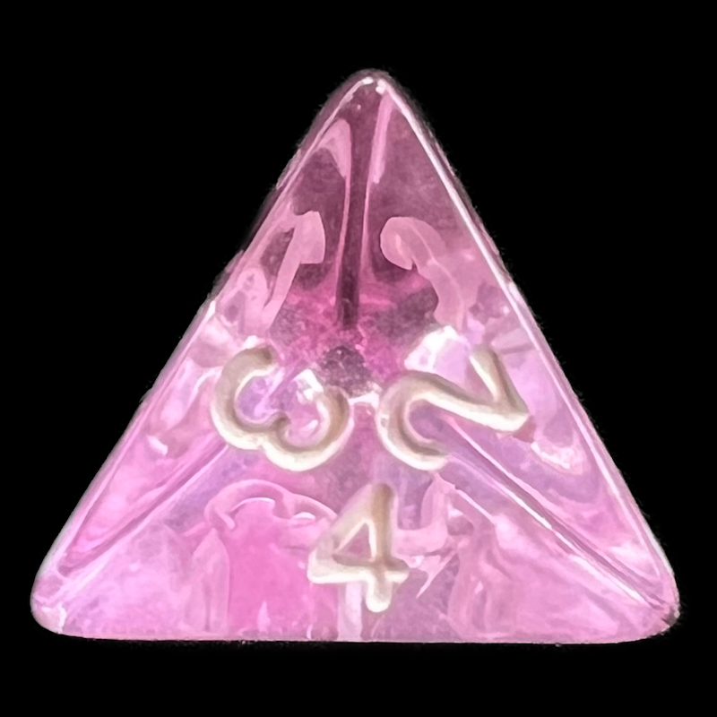 TDSO Bright Gem Rose D4 Dice