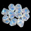 Chessex Borealis Icicle &amp; Light Blue Luminary 10 x D10 Dice Set