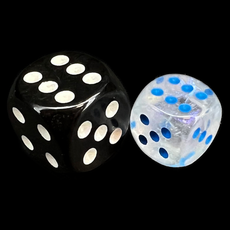 Chessex Borealis Icicle & Light Blue Luminary 36 x D6 Dice Set