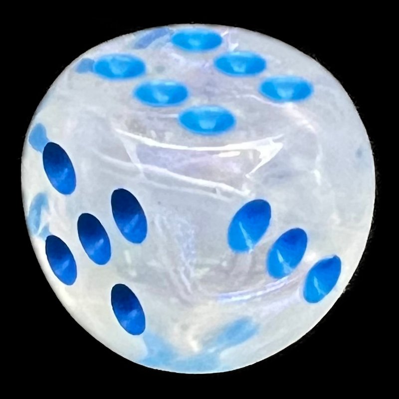 Chessex Borealis Icicle & Light Blue Luminary 16mm D6 Spot Dice