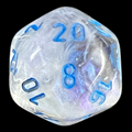 Chessex Borealis Icicle & Light Blue Luminary D20 Dice