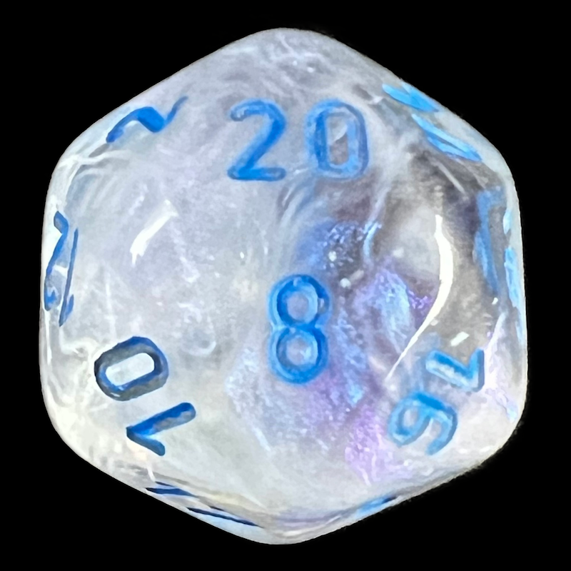 Chessex Borealis Icicle & Light Blue Luminary D20 Dice