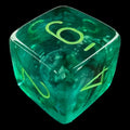 Chessex Borealis Kelp & Light Green Luminary Glow In Dark D6 Dice
